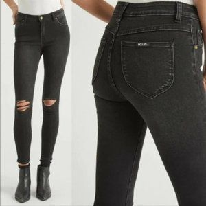 Rolla's Westcoast Super Skinny Black Distressed Jean Size 28